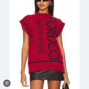 New! Fiorucci intarsia logo sweater vest